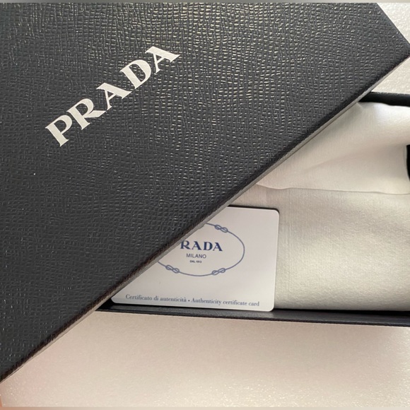 Prada Blue (Astrale) Saffiano Bow Leather Zip Wallet - Picture 15 of 15